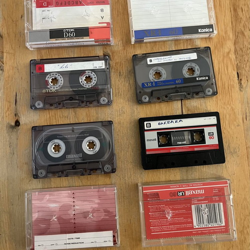 Set of 17 used cassette tapes for reuse
