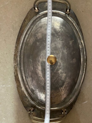 Covered platter used, elongated