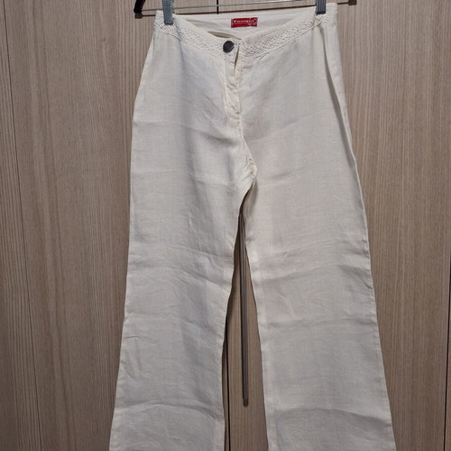 Tempo white linen straight leg pants like new, size M
