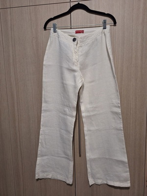 Tempo white linen straight leg pants like new, size M