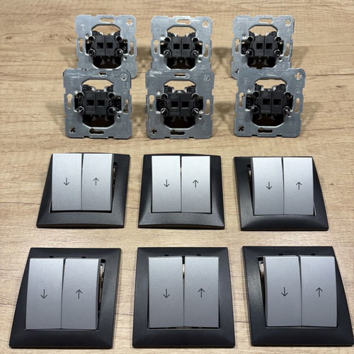 Hager Berker S1 Button Switches for Electric Blinds, Like New, Set of 6
