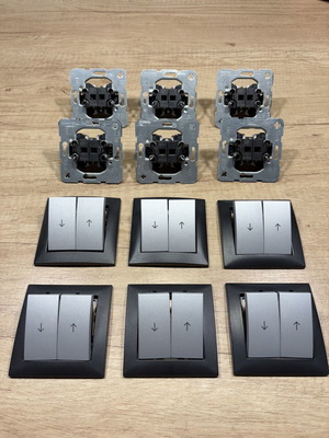 Hager Berker S1 Button Switches for Electric Blinds, Like New, Set of 6