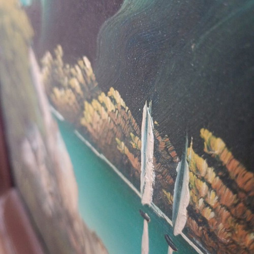 Vintage painting used in wooden frame