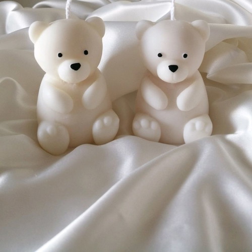 Mini Teddy Bear candle handmade with plant wax and fragrance