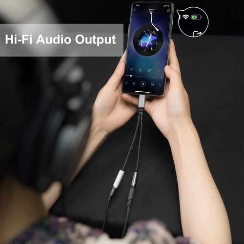 DAC USB C to 3.5mm Aux Adapter with 60W Fast Charging