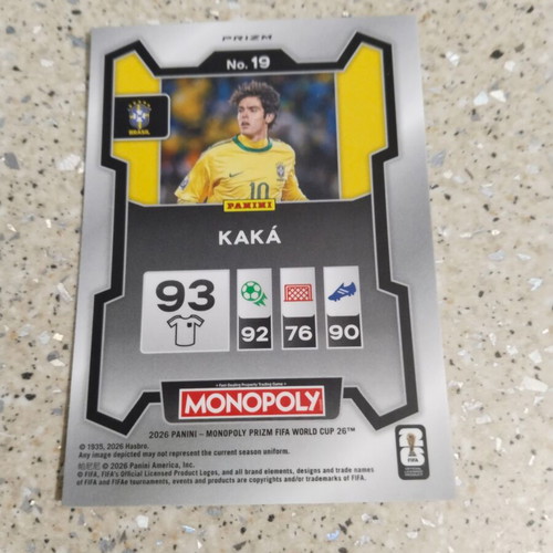 Monopoly KAKA football card new