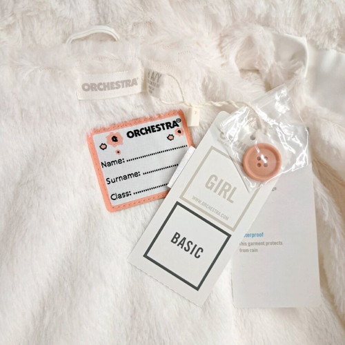 Girls' jacket new Orchestra white with fur and waterproof