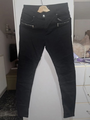 Bershka slim black pants like new, high waist, size L