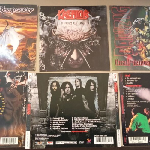 Booklets of Kreator, Danzig, Rhapsody used, pack only