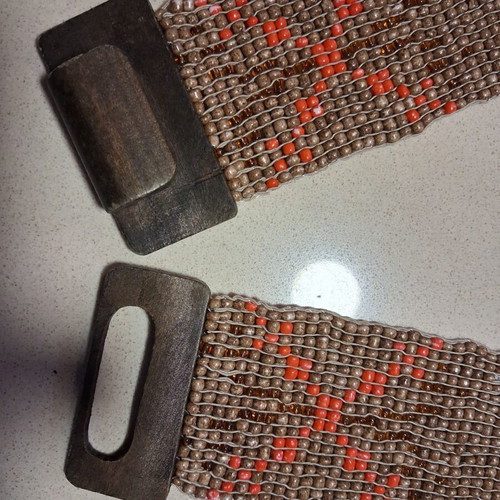 Handmade elastic beaded belt, boho style