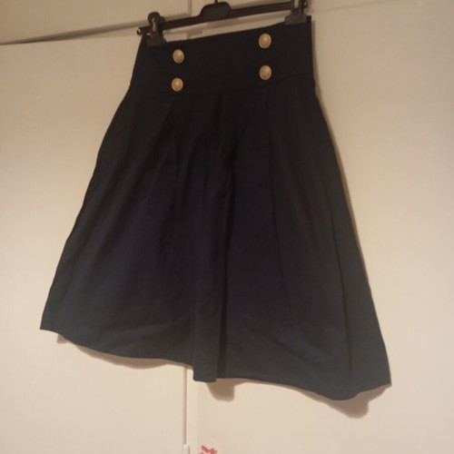 Anel high-waisted skirt blue with gold buttons like new