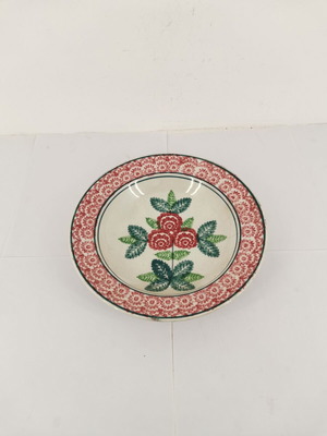 Ceramic plate with flower painting used