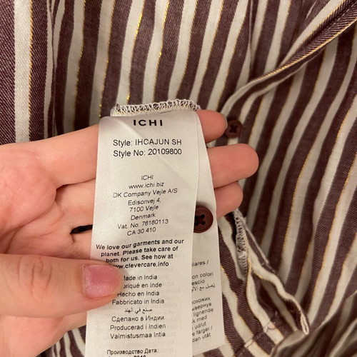 ICHI striped shirt like new with golden threads, size S