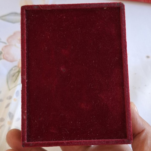 Godinger Baroque Silver Plated Jewelry Box used, vintage velvet case