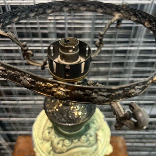 Table lamp iron with enamel used with design