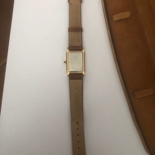 Michel Herbelin quartz watch used gold-plated with sapphire
