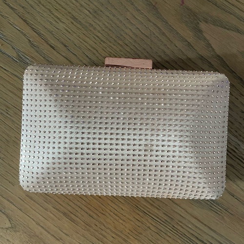 Love Moschino clutch bag used, beige and gold