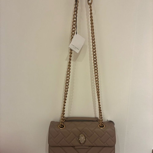 Kurt Geiger London Kensington Leather Shoulder Bag new taupe