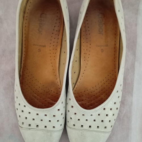 Gabor leather ballerinas gray/silver size 43 used