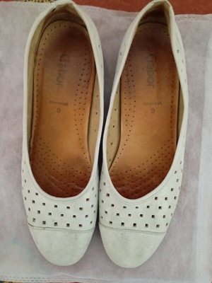 Gabor leather ballerinas gray/silver size 43 used