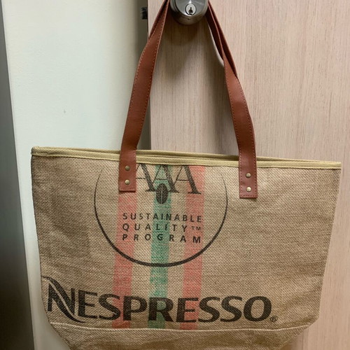 Nespresso tote bag like new, beige and brown