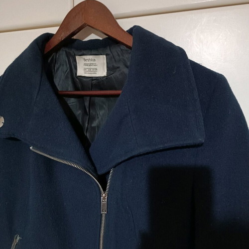 Bershka blue coat used, size M