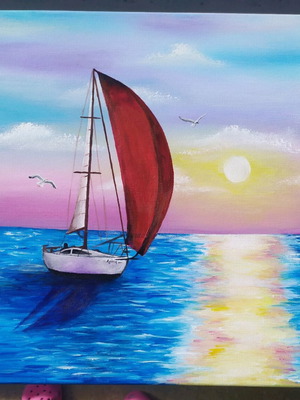 Painting Elpida new, acrylic 40x40 on stretched canvas