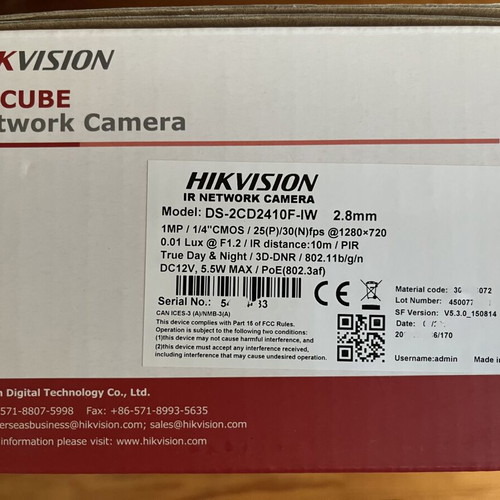 Hikvision surveillance camera like new DS-2CD2410F-IW 1MP