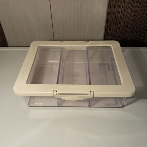 IKEA Plastic Food Storage Container with Removable Dividers and Clip Lid