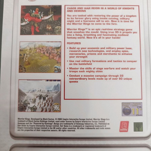 Warrior Kings PC used in very good condition