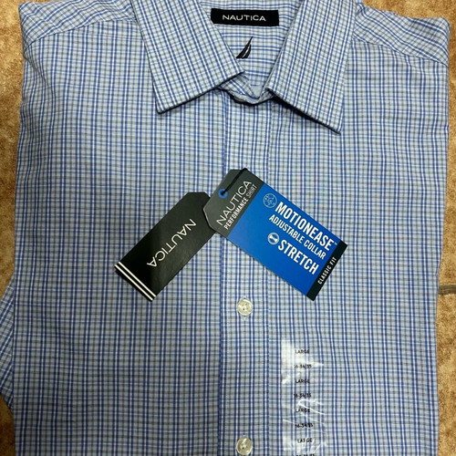 Nautica Stretch Classic Fit Shirt Large 16-34/35 new, 100% cotton