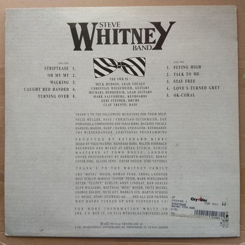 Steve Whitney Band Striptease LP rock, like new