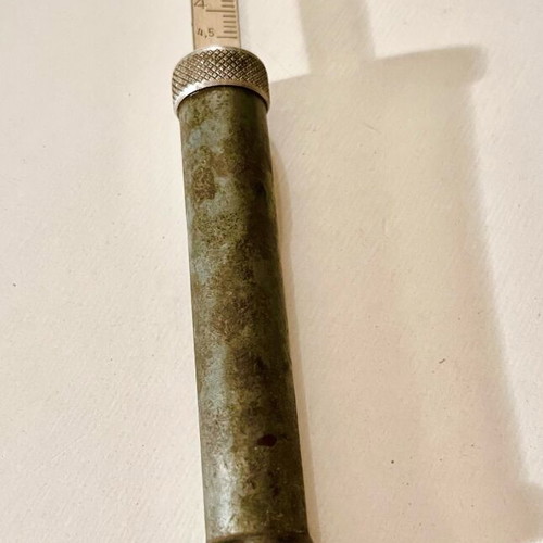 Antique tire pressure manometer used, 1920-30, in atmospheres (AT)
