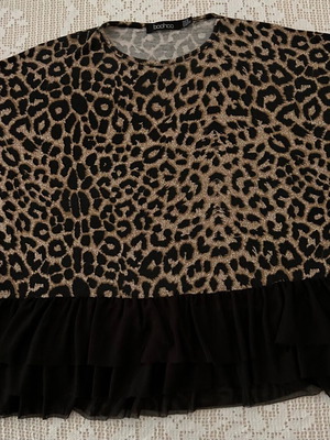 Boohoo women's blouse XXXL used, black and brown