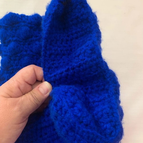 Handmade knitted clutch bag blue, new