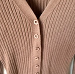 Shein ribbed dress brown like new with belt and buttons