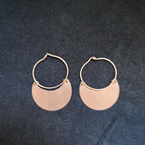 Silver Hoop Earrings with Copper Like New