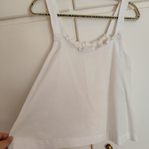 Grace & Mila white linen top Large like new