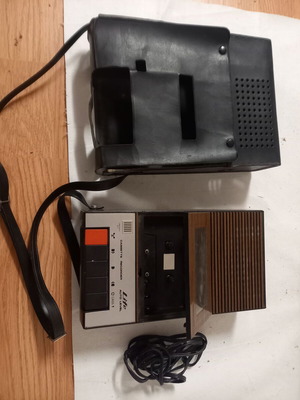 Life portable cassette recorder used, vintage 1970s with leather case