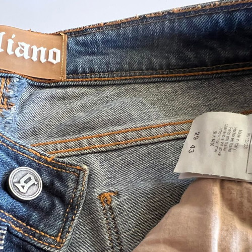 Galliano denim pants used, three-quarter length, size 29/43