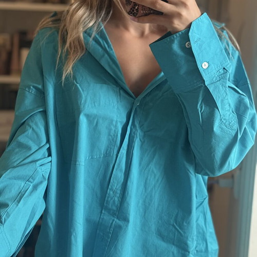 Zara oversized τιρκουάζ πουκάμισο XL σαν καινούργιο