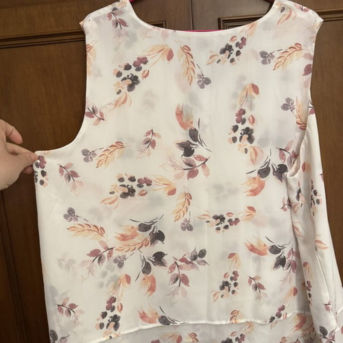 Zac & Rachel Woman sleeveless floral blouse 2XL like new, beige