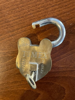 Timex brass padlock with key new