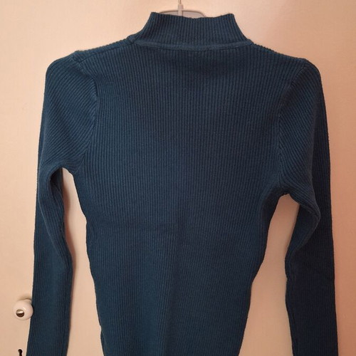 Petrol turtleneck sweater used, knit, size S