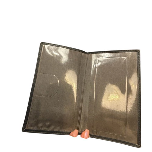 BMW vintage leather passport wallet used, black leather
