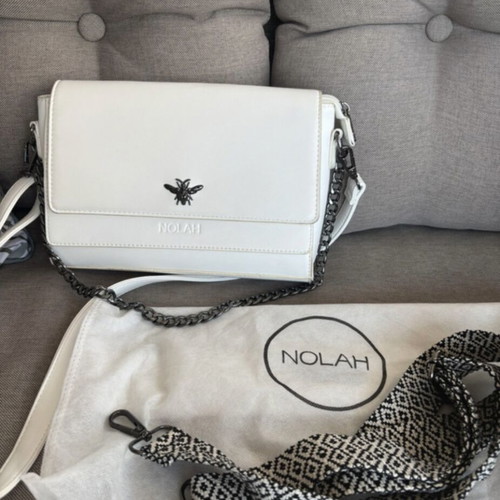 Nolah Eva white crossbody bag like new, quality leatherette