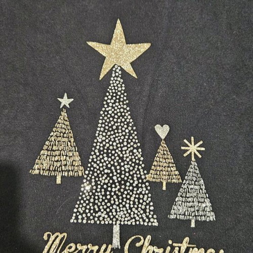 Orchestra children's blouse black with Christmas design like new, size 152 cm