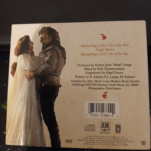 Bryan Adams Everything I Do I Do It For You Robin Hood CD used, rock