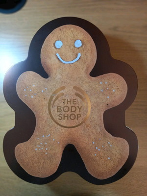 The Body Shop Ginger Sparkle Tin Collection Gingerbread Man metal collectible tin new
