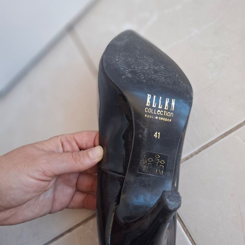 Elle Collection patent leather pumps used, black, size 41